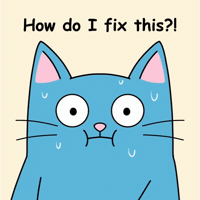 Sweating Blue Cat GIF