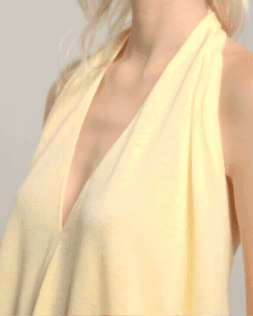 Butter Yellow Halter Top GIF by OTHER STORE