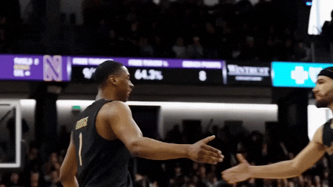 High Five College Basketball GIF by Northwestern Athletics