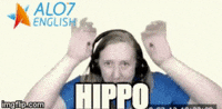 hippo total physical response GIF by ALO7.com