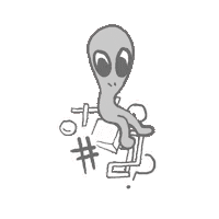 Dogwithacomputer wtf weird alien aliens Sticker