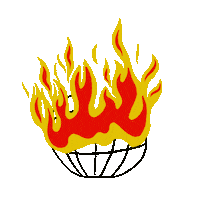 riskoprint world burning riskoprint Sticker
