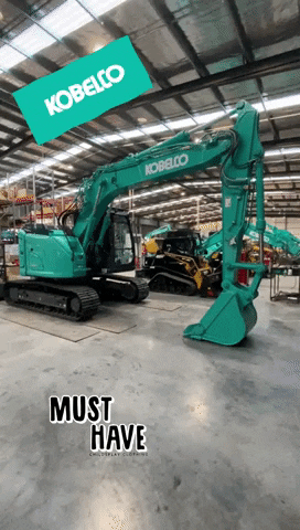 BrisvegasMachinery giphyattribution excavator kobelco melbourne tractors GIF