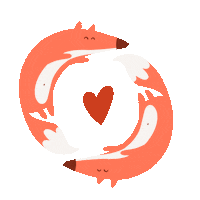 fox heart Sticker