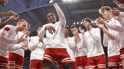 Happy College Basketball GIF by Wisconsin Badgers
