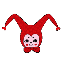 EganStreetDesign clown clowns kewpie harlequin Sticker