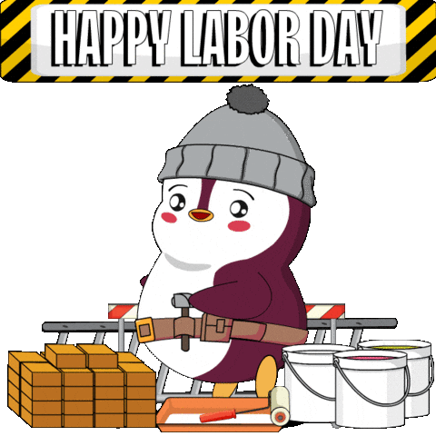 Labor Day Work Sticker by Pudgy Penguins