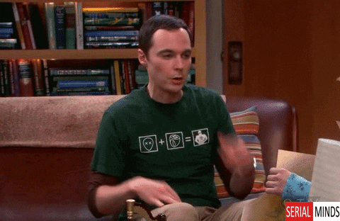 TV gif. Jim Parsons as Sheldon on the Big Bang Theory sits in his spot on the couch. He pinches his nose and sticks his tongue out in disapproval, giving a big thumbs down.