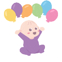 Floating Happy Birthday Sticker