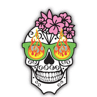 Dia De Los Muertos Sunglasses Sticker by ARRIBA