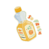 Orange Juice Summer Sticker