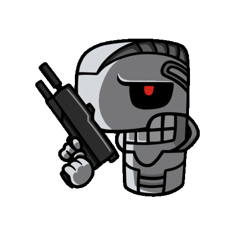 Terminator Paulchen Sticker by Paulberger