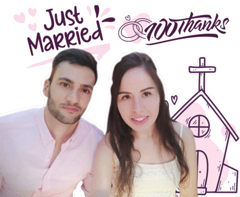 Just Married Wedding Sticker by 100Thanks