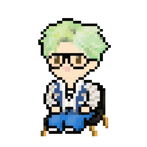 Green Hair Pixel Sticker