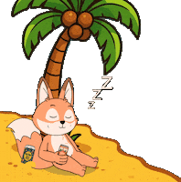 Beach Day Yawn Sticker by Raposa Coffee