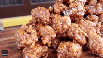 Competitive Eater Tackles 5-Pound Korean Fried Chicken Challenge