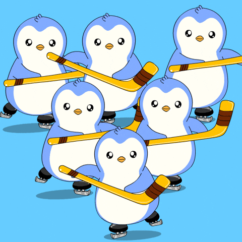 Huddle Up Ice Hockey GIF by Pudgy Penguins