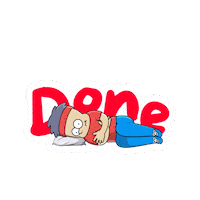 Tired Mission Accomplished Sticker by dowithtera