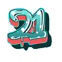 Twenty One Party Sticker by The3Flamingos