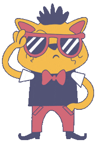 Cool Cat Flirting Sticker by CleverCodeLab