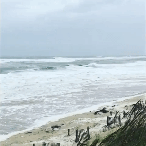 Surf Pounds Nags Head Beach Ahead of Florence's Arrival