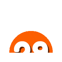 Orange Number Sticker