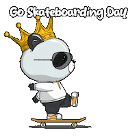 Skating Good Vibes Sticker by PandaPals