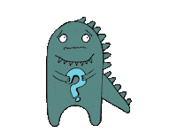 Confused Dinosaur Sticker by EscuelaDevRock