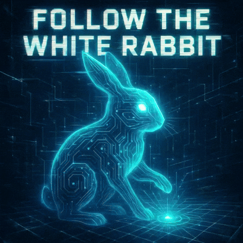 marsrobertson glitch whiterabbit glitchinthematrix followthewhiterabbit GIF