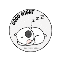 Tired Good Night Sticker by Bull Terrier World