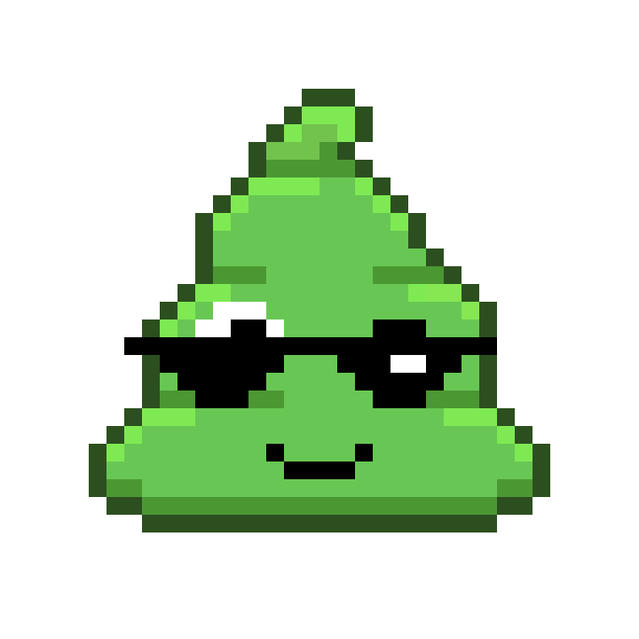 Pixel Shitting Sticker by Poopies.io