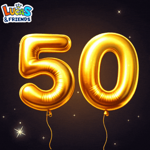 Turning 50 Happy Birthday GIF by Lucas and Friends by RV AppStudios