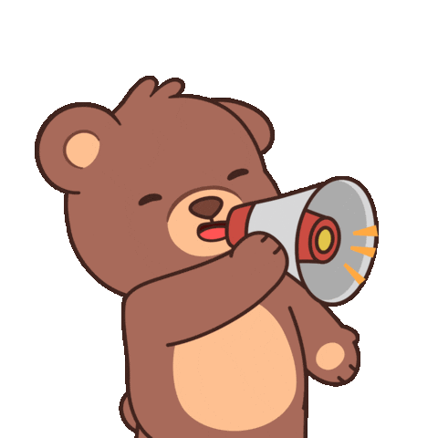 Say It Louder Teddy Bear Sticker by BEARISH