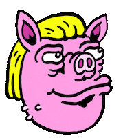 Trump Pig Sticker by Russell Taysom