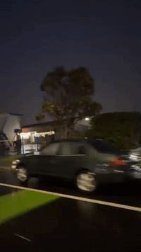 Gas Station Roof Toppled During Storm in San Francisco