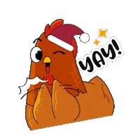 Christmas Chicken Sticker by Chew's Egg