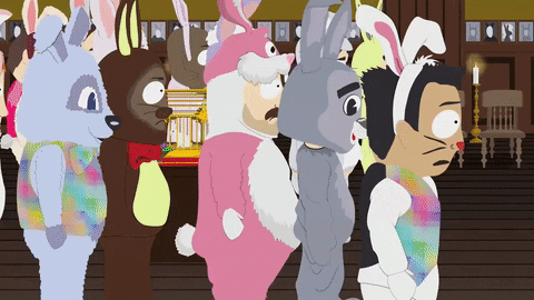 nervous bunny costumes GIF by South Park 