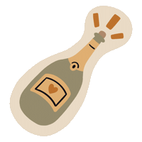 Champagne Sticker by Kayla Ybanez