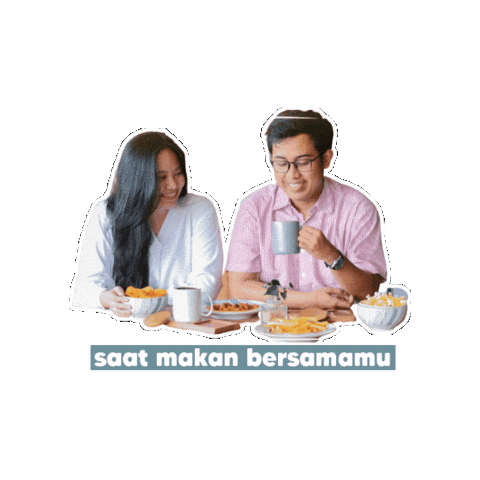 SangoIndo family couple breakfast dinner Sticker