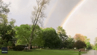 'Kids Hunting for Pot of Gold' as Rainbow 'Ends' in Indianapolis Family's Backyard