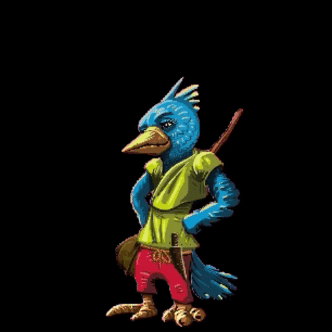 ulsontv giphygifmaker blue bird thief GIF