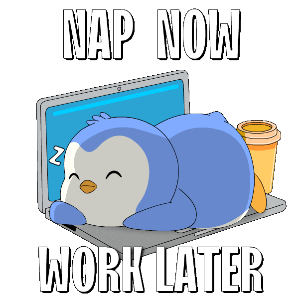 Tired Late Night Sticker by Pudgy Memez