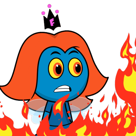 On Fire Burn Sticker by VeeFriends