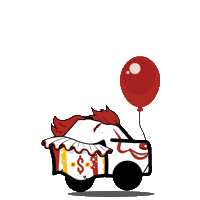 Red Balloon Halloween Sticker by Wheelzy