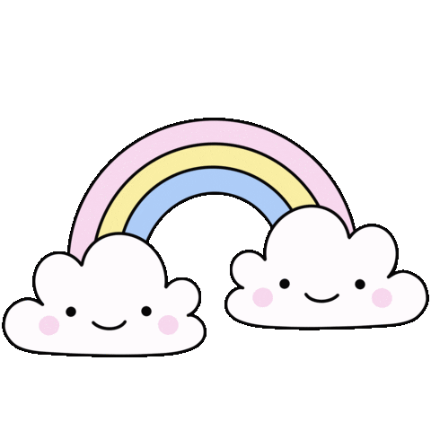Leslieannemadeit giphyupload happy kawaii rainbow Sticker