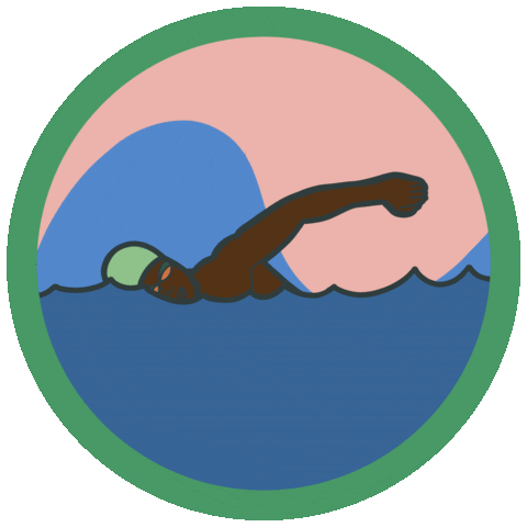 Man Swimming Sticker