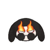 Funny Bunny Flames Sticker