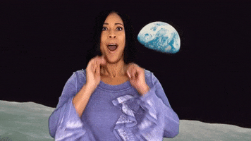 ComedianHollyLogan space moon help earth GIF