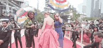 tiff dress hell yeah reveal red carpet GIF