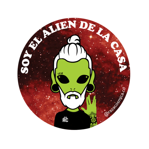 Rcosmicaco space home alien casa Sticker